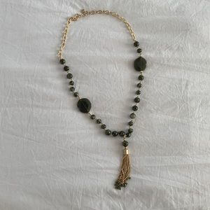 Talbots green and gold necklace
